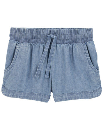 Chambray Pull-On Shorts, 