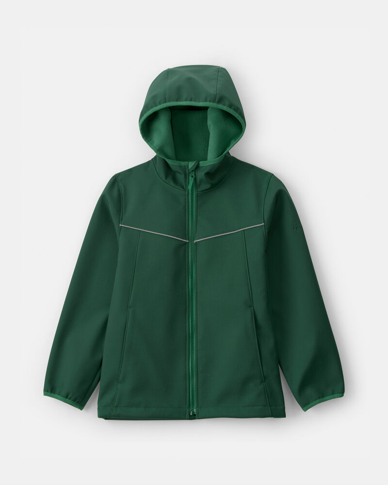 Boys Water-Activated Rain Jacket- Green, image 1 of 4 slides