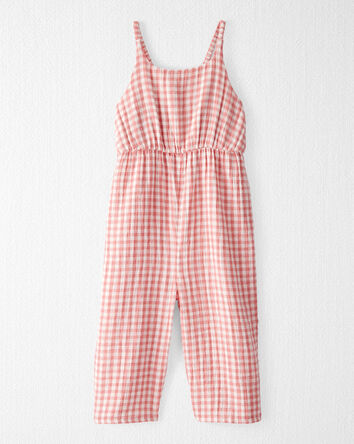 Enfant en bas âge Combinaison en gaze de coton biologique à motif guingan , 