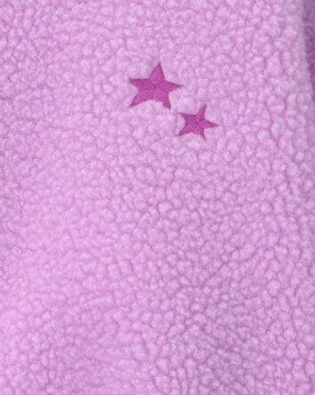 Toddler Girl Star Teddy Microfleece Zip-Up Jacket - Purple, 
