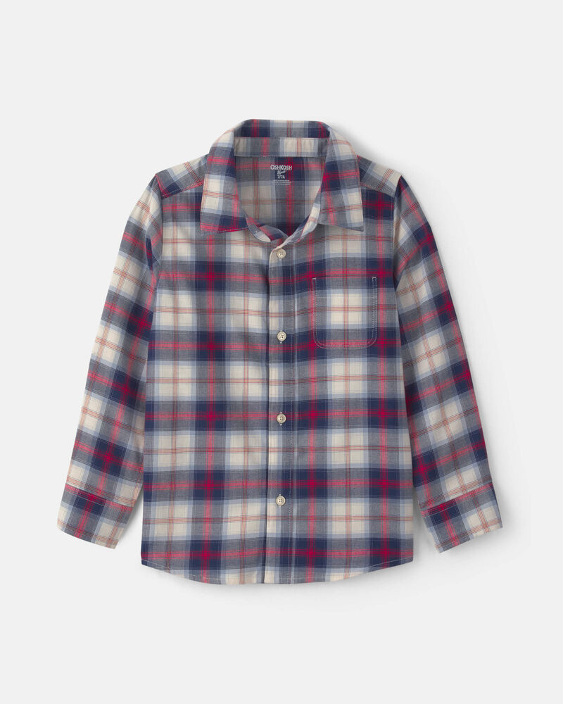 Gar&ccedil;ons - Chemise boutonn&eacute;e manches longues &agrave; carreaux, image 1 sur 3 diapositives