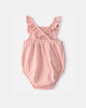 Baby Girl Solid Sleeveless Romper - Pink, 