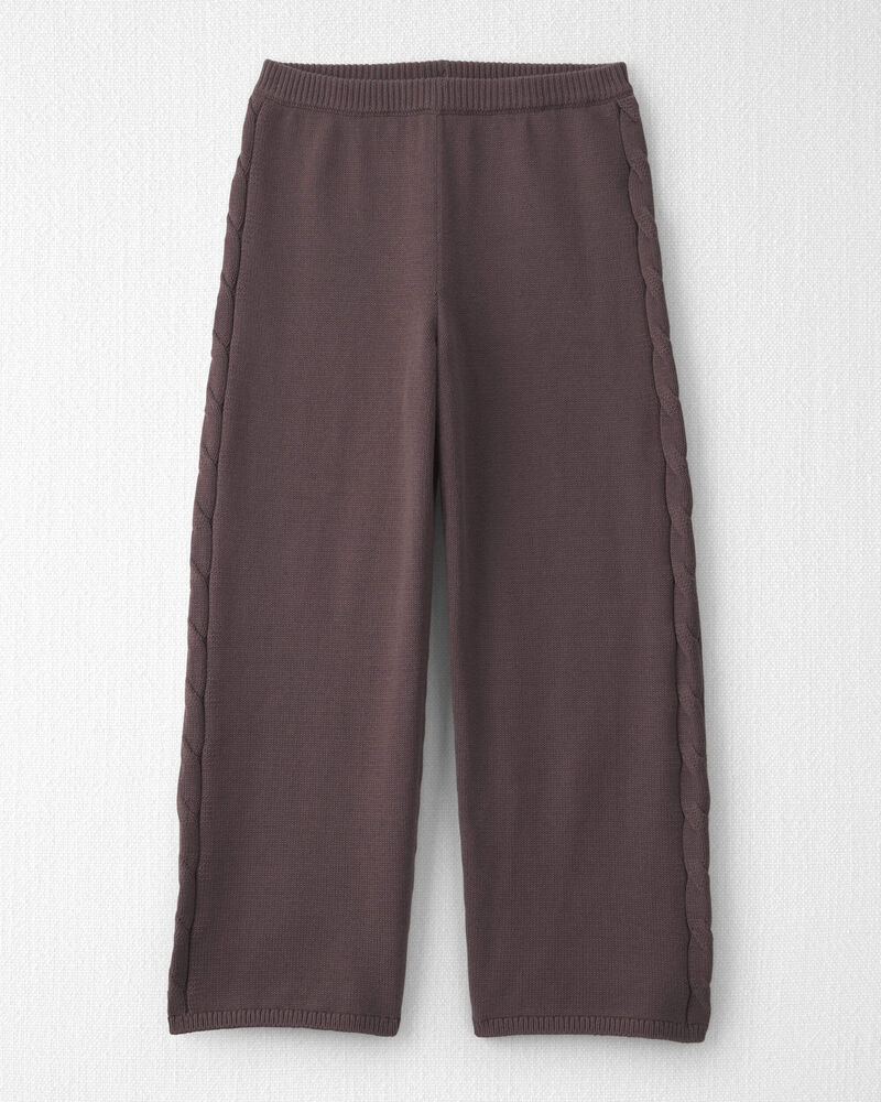 Filles - Ensemble 2 pi&egrave;ces haut &agrave; torsade et pantalon en tricot de coton biologique, image 2 sur 4 diapositives