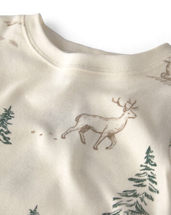 Jeune - Pyjama 2 pi&egrave;ces en coton biologique au motif For&ecirc;t de rennes, 