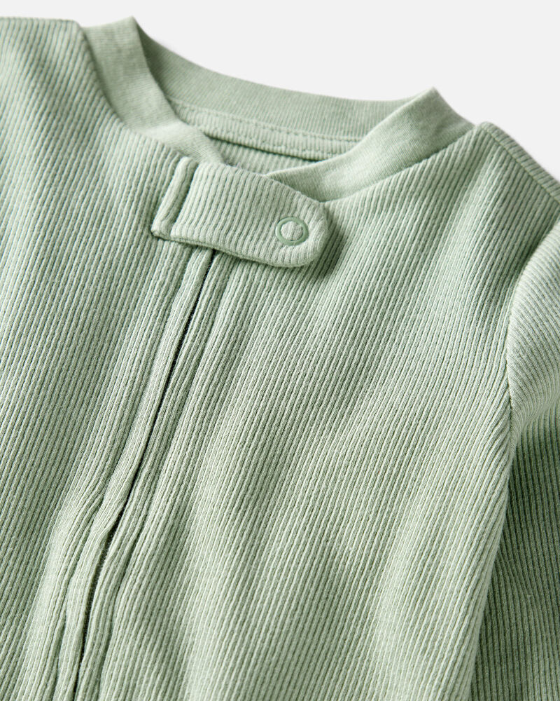 Baby Organic Cotton Rib Sleeper, image 2 of 5 slides