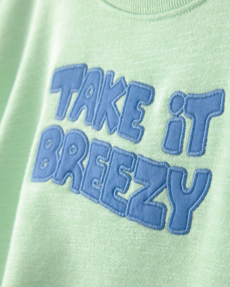 Baby 'Take It Breezy' French Terry Pullover Sweatshirt - Green, image 2 of 4 slides