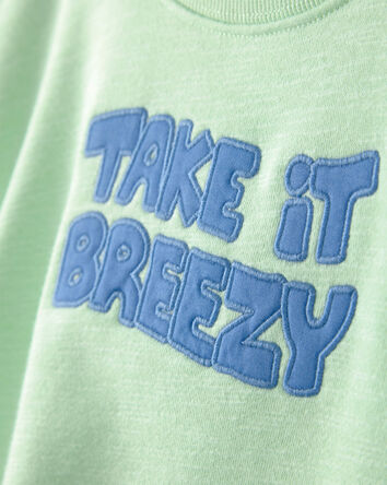 Baby 'Take It Breezy' French Terry Pullover Sweatshirt - Green, 