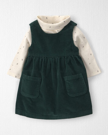 Baby Girl 2-Piece Organic Cotton Corduroy Jumper Set, 