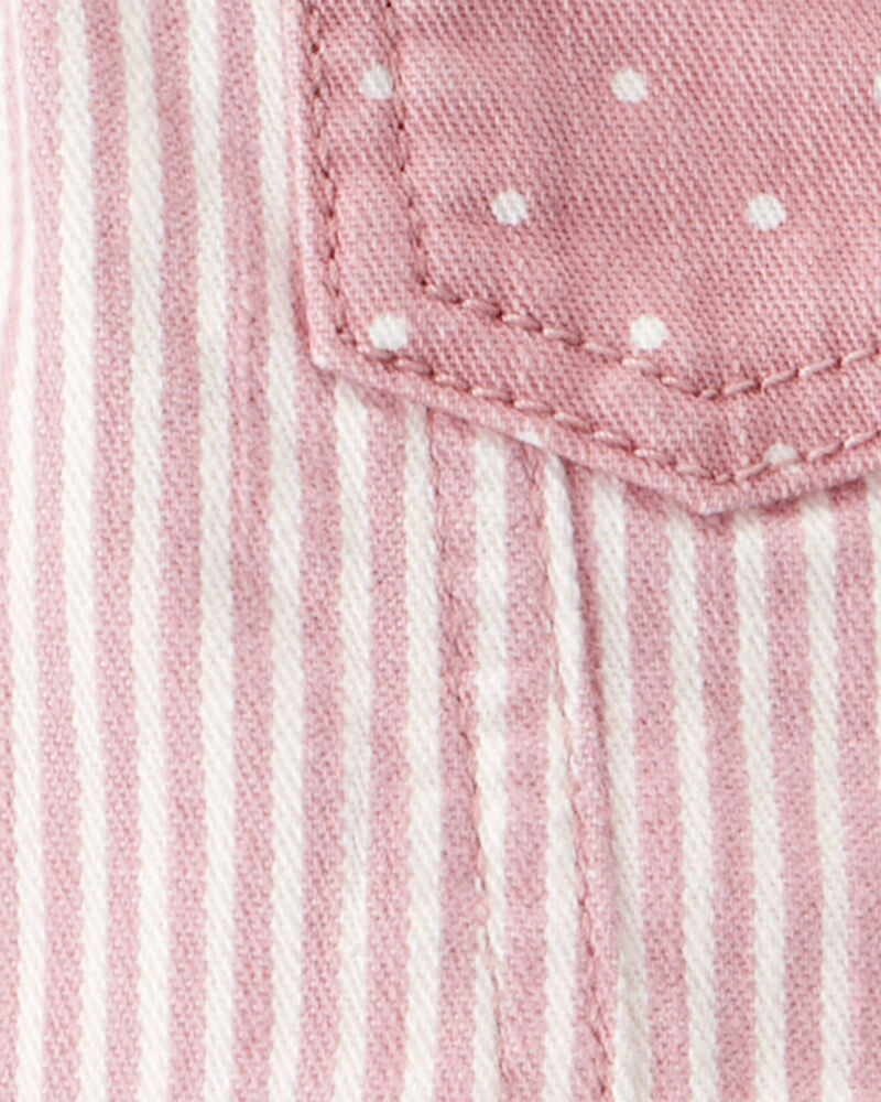 Baby Twill Striped Jacket -  Pink, image 2 of 3 slides