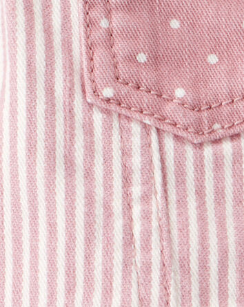 Baby Twill Striped Jacket -  Pink, 