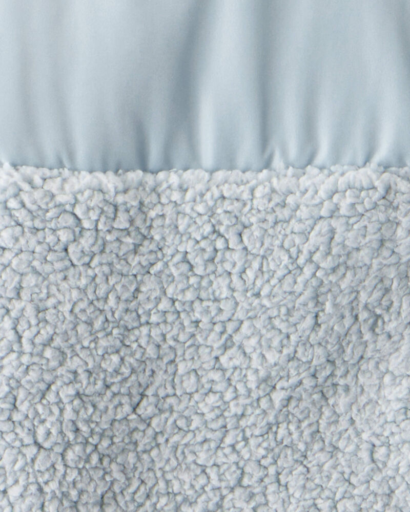 Girls Long-Sleeve Sherpa Jacket - Blue, image 2 of 3 slides