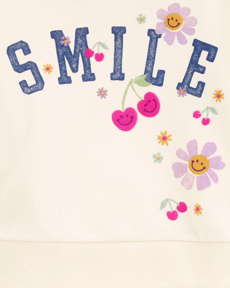 Toddler Smile Floral Sweatshirt, image 2 of 3 slides