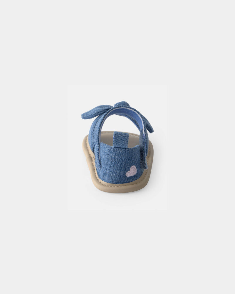 Baby Girl Bow Sandals - Blue, image 3 of 6 slides