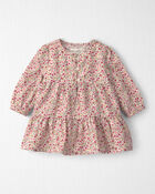 B&eacute;b&eacute; fille - Robe en coton biologique armur&eacute; &agrave; imprim&eacute; floral printanier, image 1 sur 5 diapositives