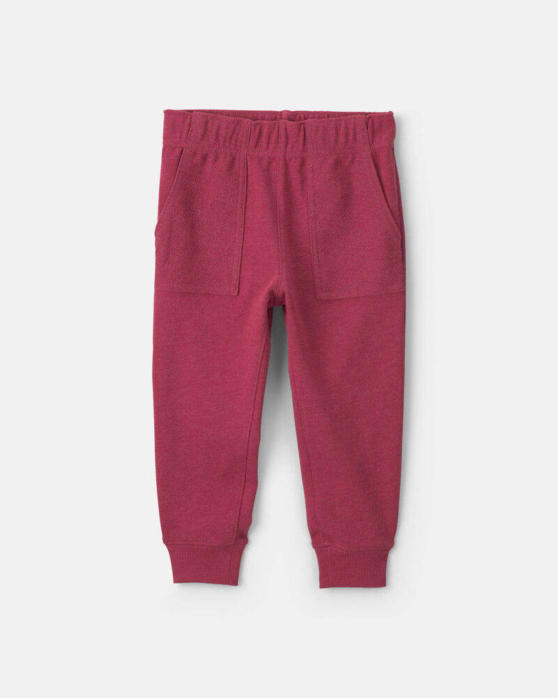 Baby Boy 2-Piece Construction French Terry Top & Pant Set - Burgundy, image 3 of 6 slides