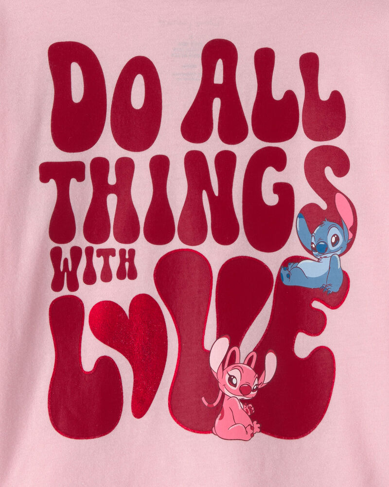 Toddler Girl 'Sweet Hearts Club' Disney&copy; Lilo & Stitch Valentine's Day Graphic Top - Pink, image 4 of 5 slides