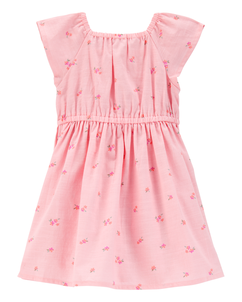 Bébé Robe maxi à manches courtes à fleurs - Rose, image 2 sur 4 diapositives