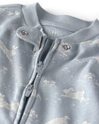 Baby Organic Cotton Sleeper Pyjama in Blue Bunnies Print, image 3 of 5 slides