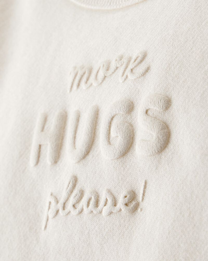 Baby Girl Hugs Fleece Pullover Sweatshirt - Cream, image 2 of 4 slides
