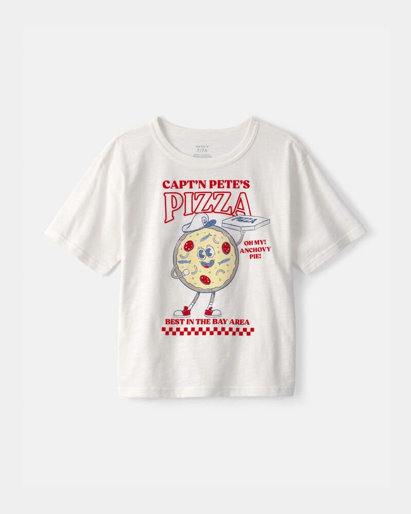 Boys Pizza Graphic Tee - White, image 1 of 6 slides