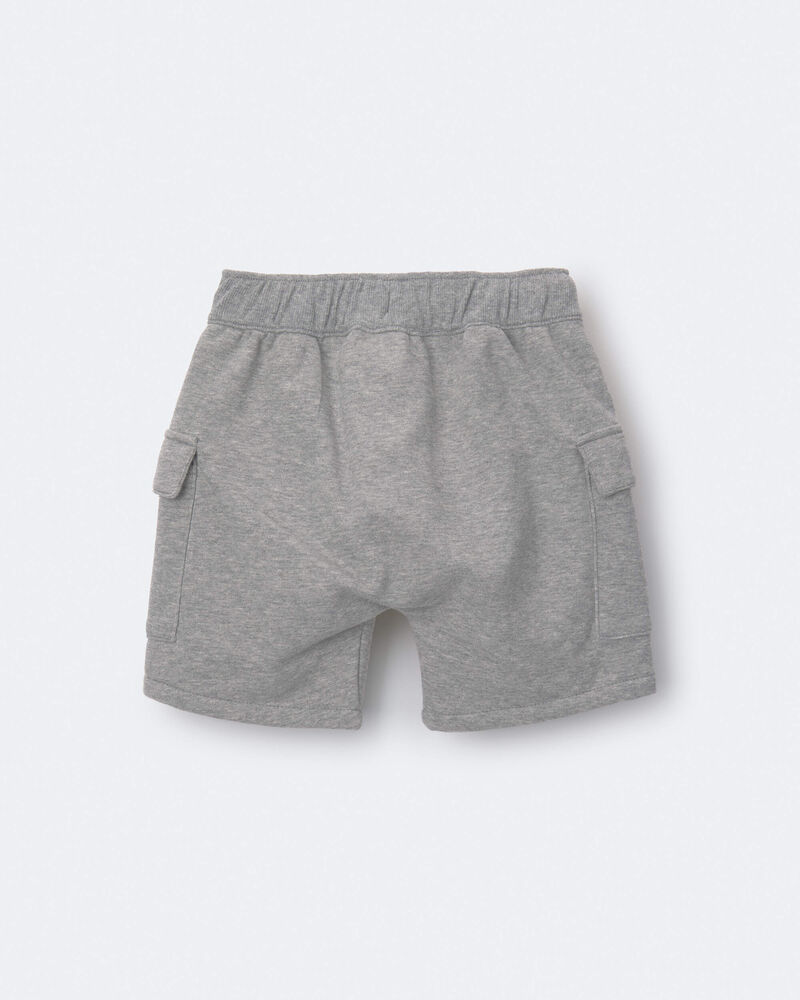 Toddler Boy French Terry Cargo Short with Pockets - Grey, image 7 of 7 slides