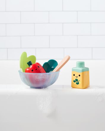 Coffret de jouets de bain Caf&eacute; tub-to-table et salade &agrave; pr&eacute;parer et servir, 