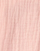 Baby Girl Gauze Sleeveless Shortall in Pink, image 4 of 5 slides
