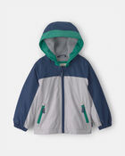 Toddler Boy Boy Mid Weight  Colorblock Jacket- Grey/Navy
, image 1 of 3 slides