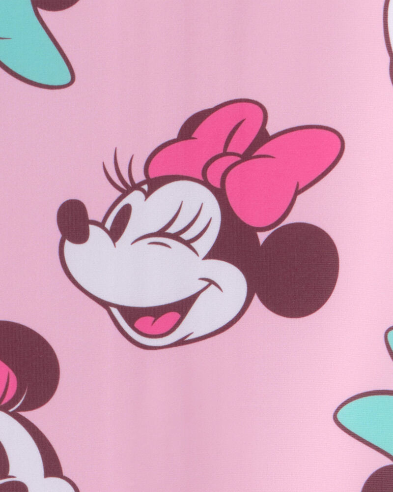 Baby Girl Disney&copy; Minnie Mouse Gingham Long-Sleeve 1-Piece Swimsuit - Pink, image 4 of 4 slides