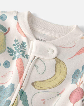 Baby Organic Cotton Sleep & Play Pyjama in Veggie Fruit Print, 