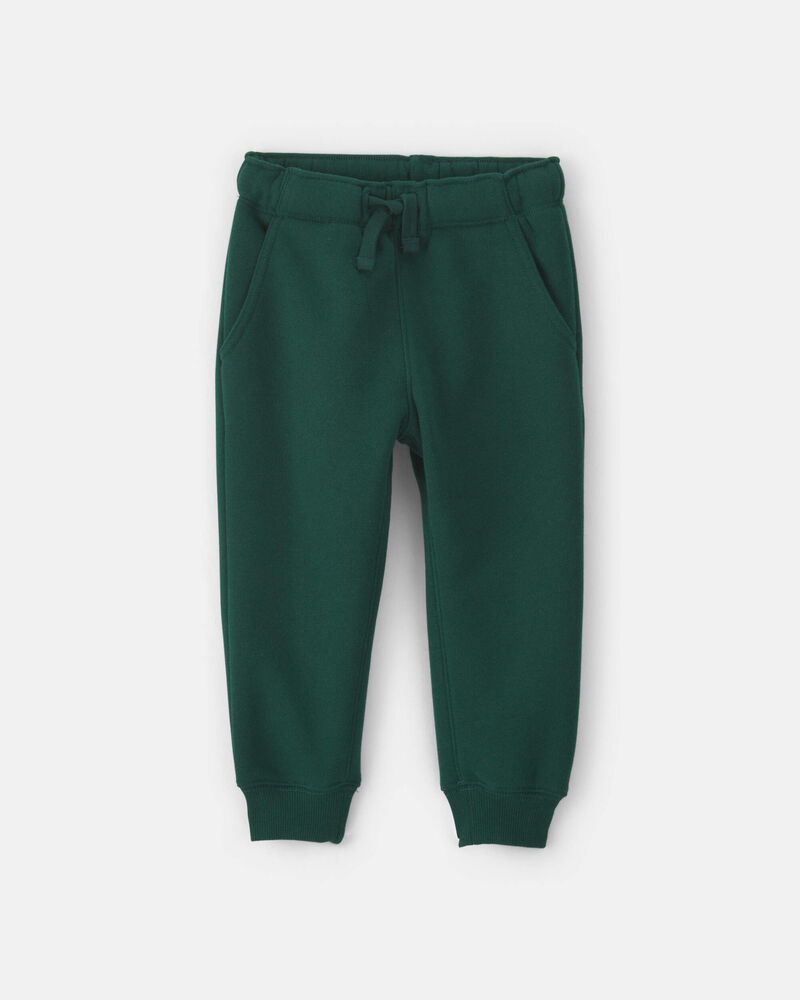 Toddler Boy Fleece Joggers - Green, image 1 of 4 slides