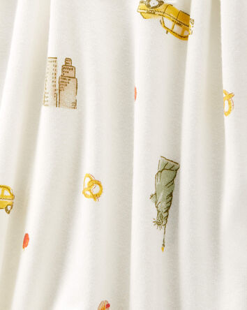 Baby New York City Print 2-Way Zip PurelySoft Sleeper Pyjamas - Ivory, 