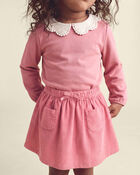 Toute-petite fille - Chandail en molleton avec col - Rose, image 3 sur 3 diapositives