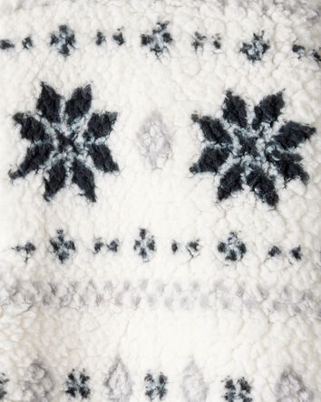 Toddler Girl Fairisle Sherpa Quarter-Zip Pullover - White, 