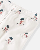 B&eacute;b&eacute; - Pyjama 2 pi&egrave;ces en coton biologique &agrave; motif bonhomme de neige, image 2 sur 3 diapositives