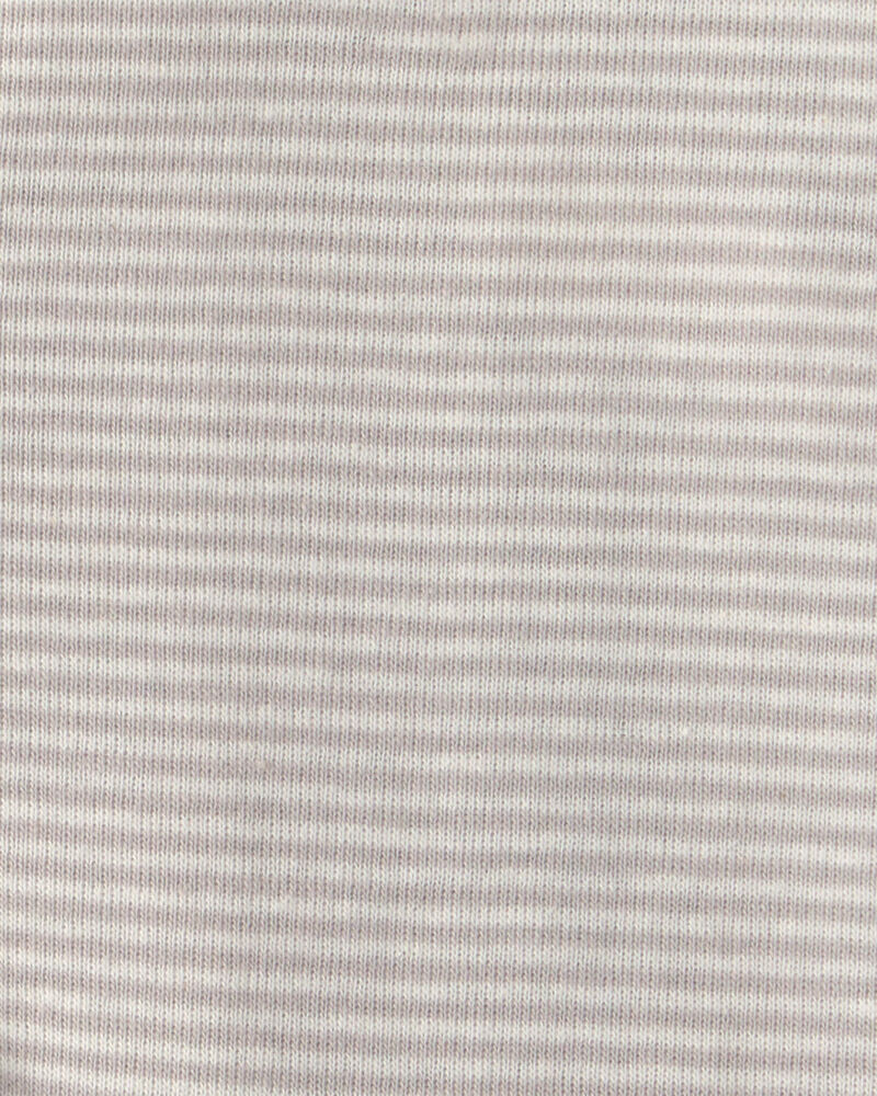 Baby Striped 100% Cotton Sleeper - Grey, image 4 of 5 slides