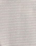 Baby Striped 100% Cotton Sleeper - Grey, image 4 of 5 slides
