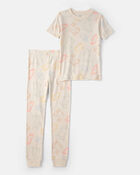 Kids Easter Bunny Snug Fit 2-Piece Pyjamas Set - Cream, image 1 of 4 slides