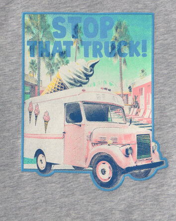 Toddler Boy 'Stop That Truck!' Ice Cream Graphic Tee - Grey, 