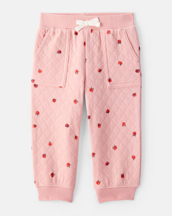 Bébé Ensemble 2 pièces pantalon à tricot double à imprimé de pommes - Rose , 