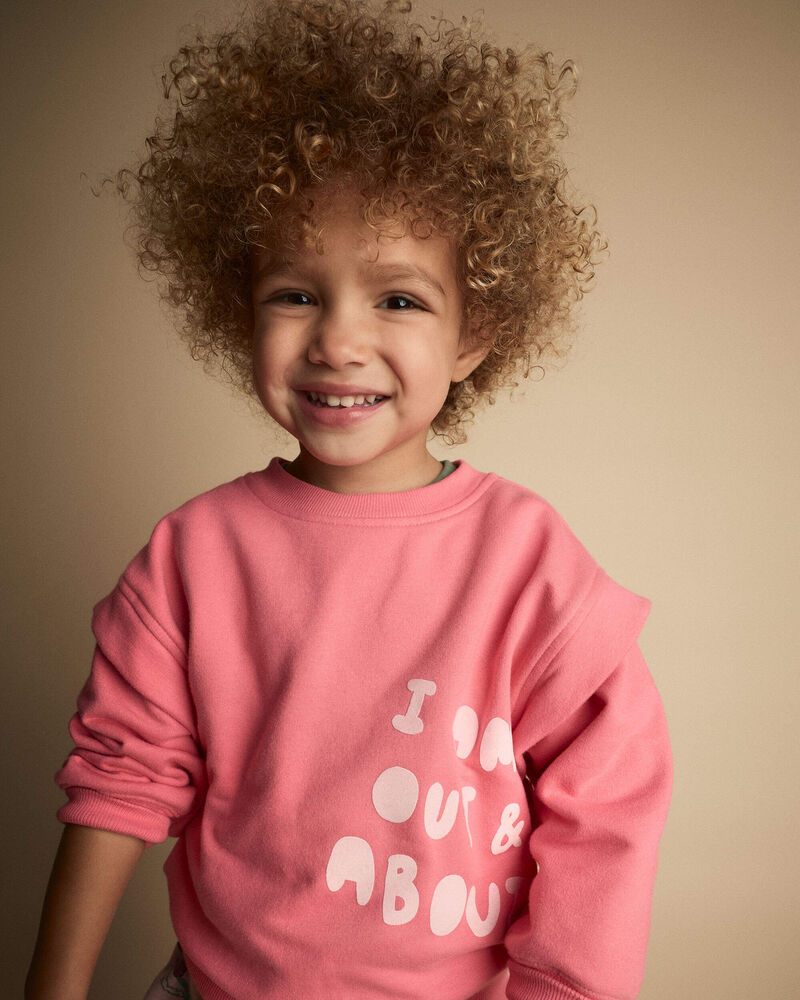 Toute-petit fille - Chandail ouat&eacute; double &eacute;paisseur &laquo;Out & About&raquo; &ndash; Rose, image 3 sur 5 diapositives