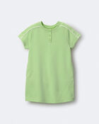 Tout-petit fille - Robe t-shirt henley - Vert lime, image 2 sur 6 diapositives