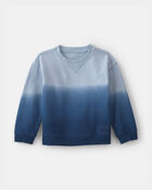 Tout-petit gar&ccedil;on - Chandail en jersey bouclette &agrave; effet ombr&eacute; - Bleu, image 1 sur 2 diapositives
