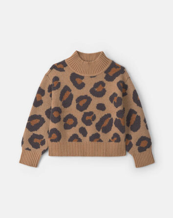 Filles - Chandail &agrave; motif l&eacute;opard &ndash; Brun/Noir, 
