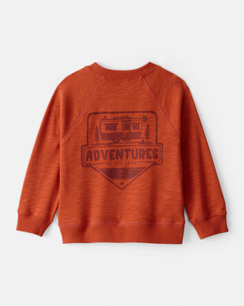 Tout-petit garçon - Sweat à capuche en molleton français Adventures - Orange, 
