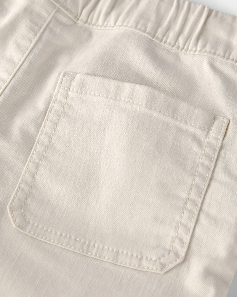 Toddler Boy Organic Cotton Shorts in Cream, image 3 of 5 slides