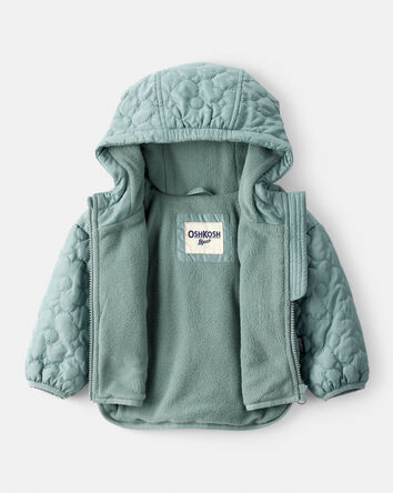 Bébé fille - Blouson de style aviateur matelassée mi-épaisse à manches longues – Bleu, 