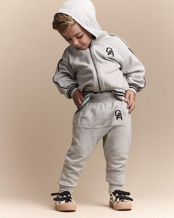 Tout-petit garçon - Pantalon de jogging à poche kangourou-loutre - Gris, 