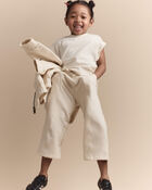 Toddler Girl Linda Wide Leg Pant - Cream, image 3 of 7 slides