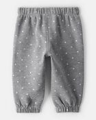 Baby Girl Polka Dot Fleece Pants - Grey, image 2 of 4 slides